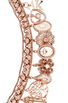 Anne Klein Rose Gold Tone Charm Bracelet 16mm 10 - Lyst