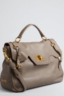Miu Miu Clay Leather Turnlock Flap Top Handle Bag - Lyst
