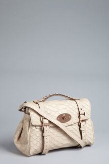Mulberry Beige Silky Snake Print Leather Alexa Satchel - Lyst