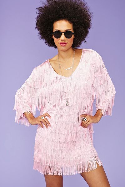 Nasty Gal Fringe Binge Mini Dress in Pink - Lyst