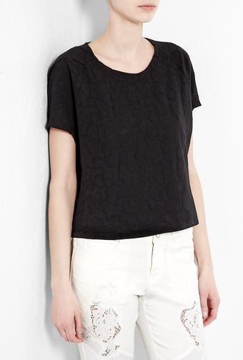 See By Chloé Black Devoré Tshirt - Lyst