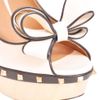 Valentino Rockstud Decolletté Open Toe in Beige - Lyst