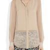 3.1 Phillip Lim Embellished Silkchiffon and Crepe De Chine Blouse in Beige (sand) - Lyst