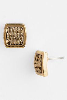 Ak Anne Klein Woven Button Stud Earrings - Lyst