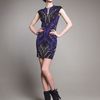 Alexander Mcqueen Butterfly Capsleeve Dress in Blue (navy multi) - Lyst