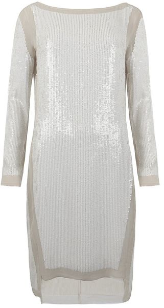 Allsaints Prey Ls Dress in White (chalk gloss) - Lyst