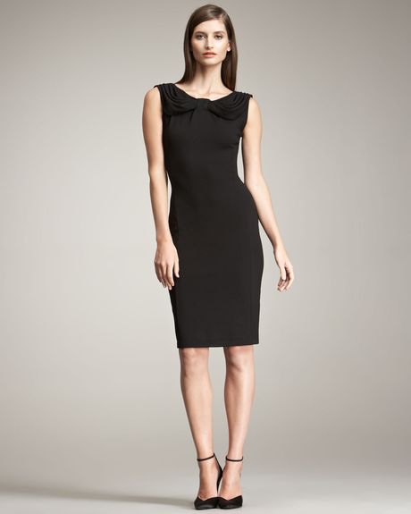 Armani Milano Drapeneck Dress in Black - Lyst