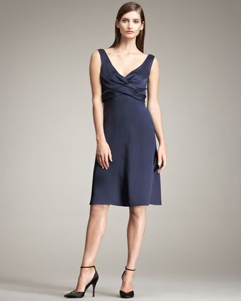  Ruched-detail Silk Dress 