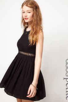 ASOS Collection Asos Petite Exclusive Mini Dress with Crochet Waist - Lyst