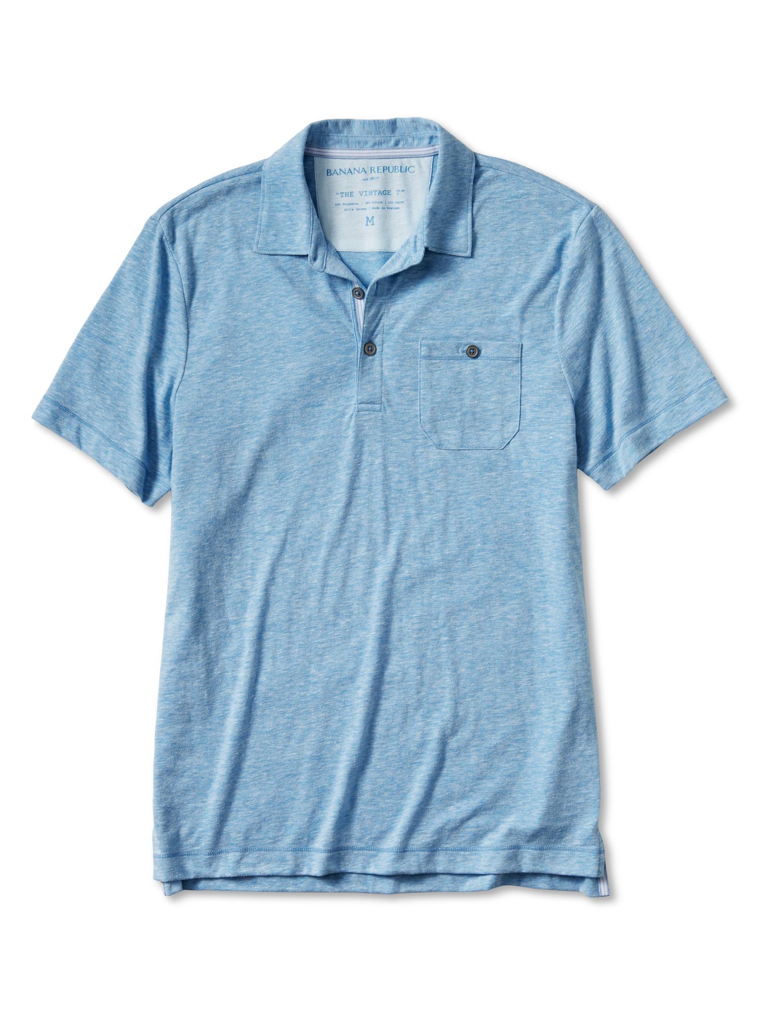 Banana Republic Vintage Button Pocket Polo in Blue for Men (blue fade 