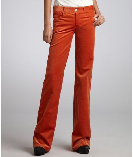 burnt orange corduroy pants