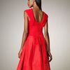 Donna Karan New York Pleated Taffeta Dress in Red (crimson fire) - Lyst