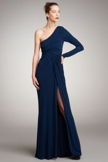 Elie Saab One-sleeve Ruched Jersey Gown - Lyst