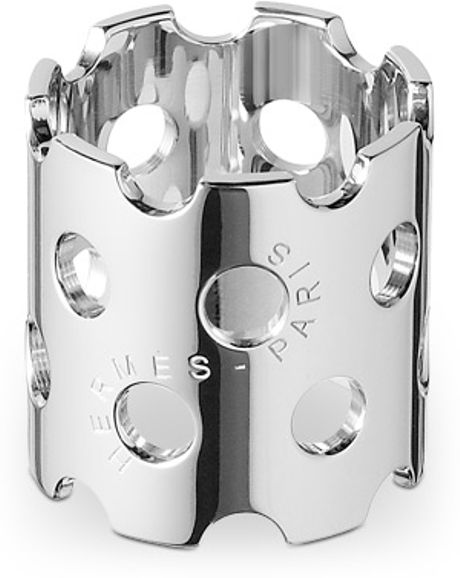 Hermes Perforé Scarf Ring  in Silver - Lyst