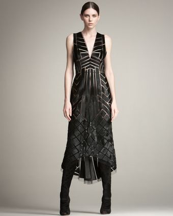 J. Mendel Calf-hair Cutwork Gown - Lyst