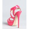 Jimmy Choo Hot Pink Patent Leather Louisa Crisscross Platform Sandals in Pink - Lyst