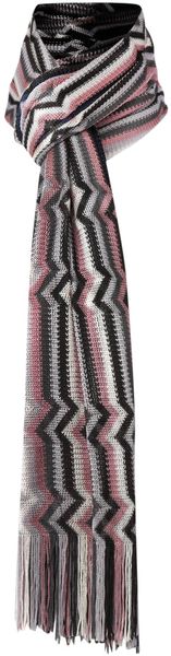 Missoni Textured Scarf in Gray (grey) - Lyst
