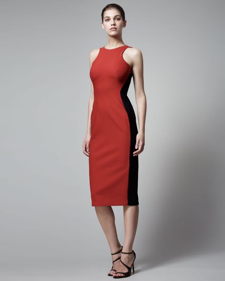 Stella Mccartney Ottavia Twotone Dress in Red (red black) - Lyst