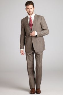 Tommy Hilfiger Rum Brown Glen Plaid Woollinen Blend Two Button Suit with Flat Front Pants - Lyst