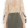 Valentino Sheer Lace Blouse in Pink (blush) - Lyst