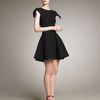 Yves Saint Laurent Textured Fitandflare Dress in Black - Lyst
