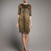 Yves Saint Laurent Leopardprint Satin Dress in Yellow (yellow sun) - Lyst