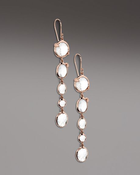 Ippolita Clear Quartz Drop Earrings in Pink (clear) - Lyst