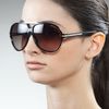 Jimmy Choo Luisa Aviator Sunglasses in Black (shiny black) - Lyst