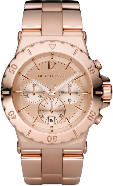 Michael Kors Rose Golden Chronograph Watch in Pink (null) - Lyst