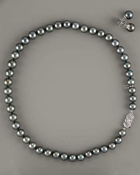 Mikimoto Special Edition Black South Sea Pearl Set in Silver (null) - Lyst