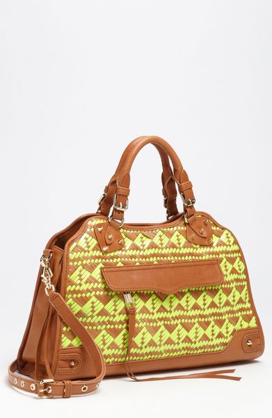 Rebecca Minkoff Desire Satchel in Brown (yellow/ almond) - Lyst