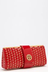 Tory Burch Woven Patent Clutch
