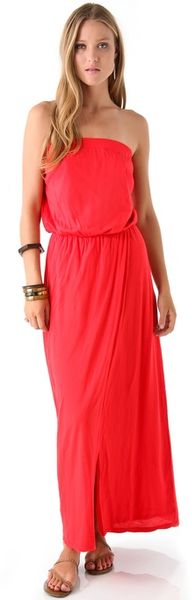 Velvet Missie Strapless Maxi Dress in Red - Lyst
