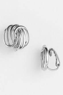 Ak Anne Klein Open Button Clip Earrings - Lyst