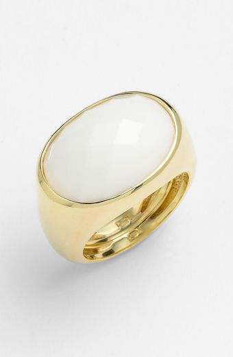 Ariella Collection White Hot Oval Stone Ring - Lyst