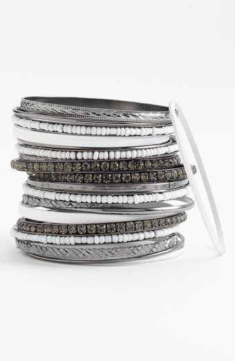 Cara Accessories Mixed Media Bangles - Lyst