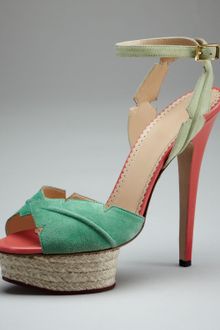 Charlotte Olympia Isla Leaf Espadrille-Platform Sandal - Lyst