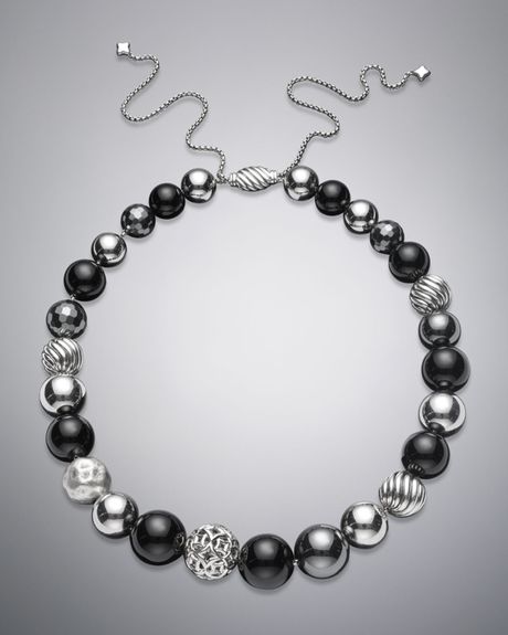 David Yurman Dy Elements Necklace Black Onyx 16 in Black - Lyst