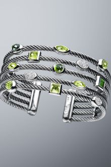 David Yurman Green Stone Confetti Five Row Bracelet - Lyst