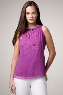 Elie Tahari Vicky Floral-applique Blouse - Lyst