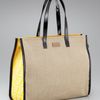 Fendi Linen Zucca Tote in Brown (brown yellow) - Lyst
