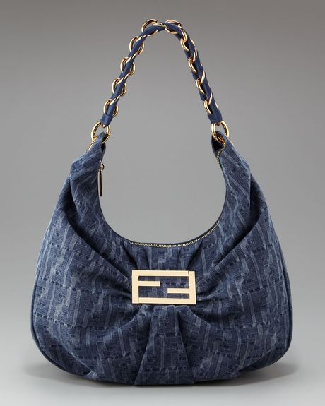 Fendi Mia Fendi Shoulder Bag in Blue (denim) - Lyst