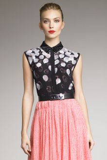 Jason Wu Petal-print Silk Shirt - Lyst