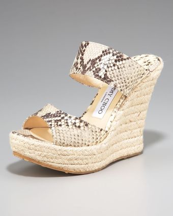  Poplar Snake-Print Espadrille Slide 