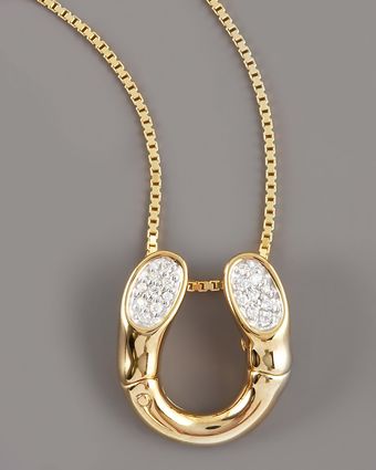  Diamond Horseshoe Pendant Necklace 