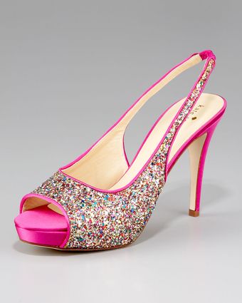  Glittered Slingback Pumps 