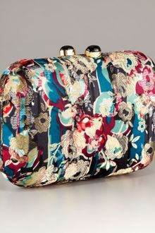 Kotur Morley Baroque Floral Brocade Mini Box Clutch with Drop in Chain - Lyst