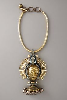 Lanvin Mask Pendant Necklace, Golden - Lyst