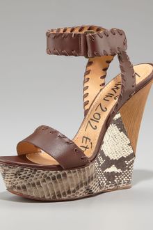 Lanvin Two-tone Wedge Sandal - Lyst