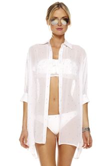 Michael by Michael Kors Sheer Crystal Coverup - Lyst